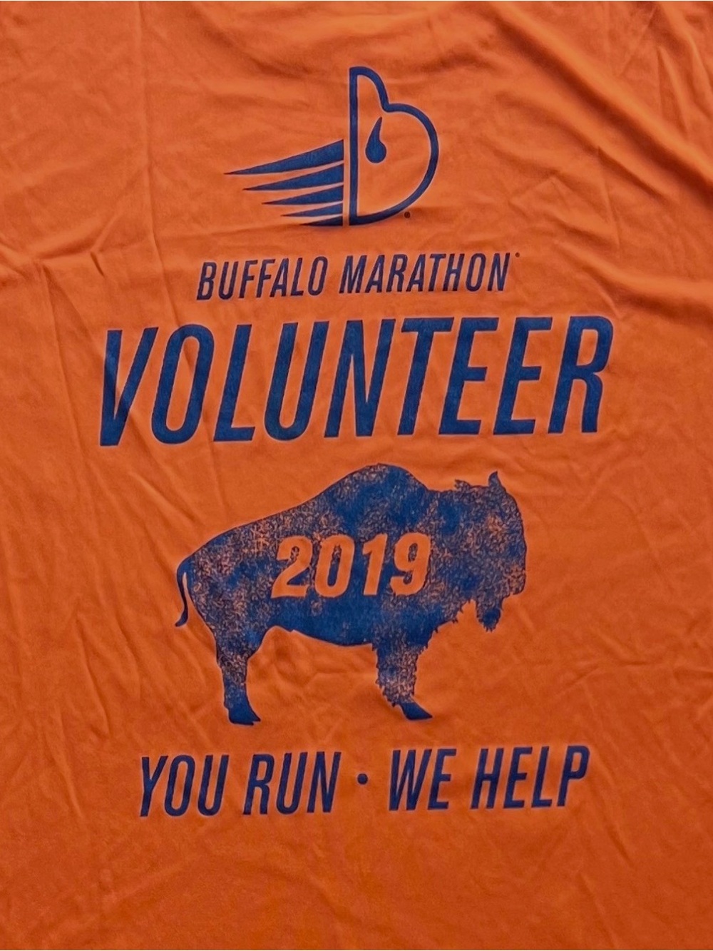 TEAM 365 Orange Buffalo Marathon Volunteer Short Sleeve Tee